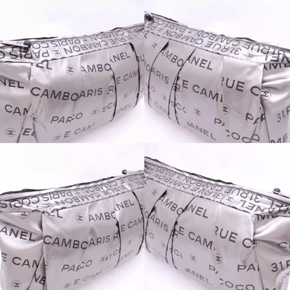 CHANEL Unlimited Clutch Bag Silver Nylon Jacquard - Picture 4 of 8